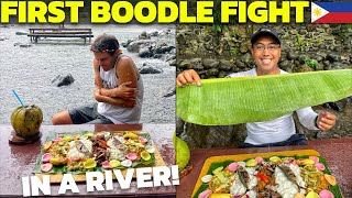 FIRST FILIPINO RIVER BOODLE FIGHT  Philippines Food and Spa Day Antique Province [upl. by Ennaillek]