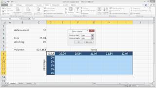 Excel Szenarioanalysen mithilfe von Datentabellen [upl. by Nerta41]