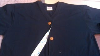 Easy to sew turn any sweat shirt tshirt or pull over sweater into a cardigan [upl. by Qifahs]