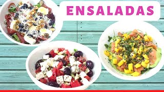 🟢 Cómo Hacer 3 ENSALADAS Exitosas🥑🍅Saludables y Deliciosas 🥭 [upl. by Vez]