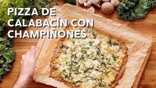 Receta Pizza de calabacín con champiñones [upl. by Nedyaj]