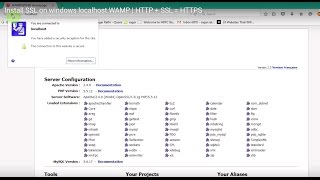 Install SSL on windows localhost WAMP  HTTP  SSL  HTTPS [upl. by Enida]