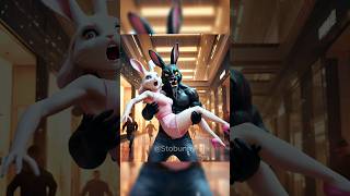 Rabbit fights black rabbit to rescue his wife shorts cute rabbit bunny ai cat viral aiart [upl. by Uella]