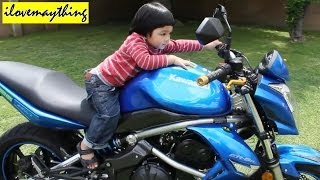 My Son Hulyan and the blue Kawasaki ER6N Standard Motorcycle [upl. by Muffin]