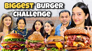 Eating Biggest Burger Challenge 😱 Winner ko Milla dream Gift 😍 Rabia Faisal  Sistrology [upl. by Aniad919]