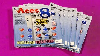 SOOD 1264 7 OF 2 ACES AND 8s FL Lottery Scratchers [upl. by Annoit276]