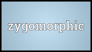 Zygomorphic Meaning [upl. by Ashatan]