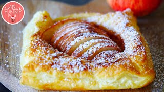 Quick amp Easy Apple Tart Recipe  Яблочный пирог из слоеного теста [upl. by Sidky]