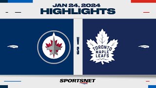 NHL Highlights  Jets vs Maple Leafs  January 24 2024 [upl. by Ballinger]