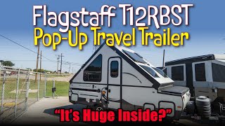 HUGE INSIDE Flagstaff T12RBST PopUp Travel Trailer Easy To Tow PopUpTrailer [upl. by Leigha605]