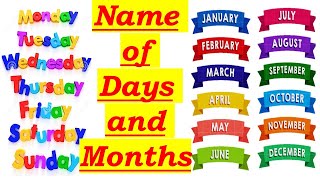 Name of Days and Months with Spellings  Days of the Week  Months of the Year  Fun amp Learn video [upl. by Learsi876]