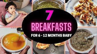 7 BREAKFAST RECIPES  FOR 6  12 MONTHS BABY  babyfood [upl. by Ahsauqal]