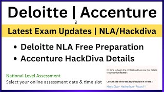 Deloitte  Accenture Exam Updates  Deloitte NLA Exam Free Preparation  HackDiva 2024  Updates [upl. by Noelopan]