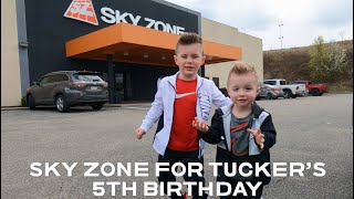 Sky Zone Tuckers 5th Birthday Indoor Trampolines Rock Climbing Basketball Laser Tag Charleston [upl. by Anicart]