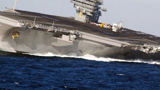 HIGH SPEED MANEUVERS US Nimitzclass SUPERCARRIER in a series of EXTREME RUDDER TESTS [upl. by Naus]