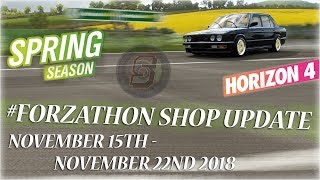 Spring Forzathon Shop NEW Cars  Items Update  Forza Horizon 4 Forzathon Shop November 15TH  22ND [upl. by Ettigdirb]