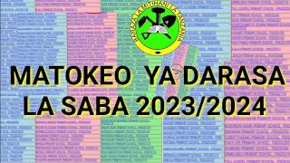 NECTA MATOKEO YA DARASA LA SABA 20232024 PSLE RESULTS [upl. by Phonsa]