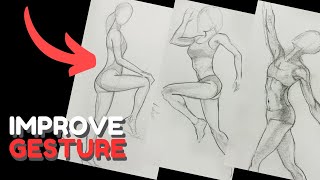 Gesture Quicksketch step by step  Learn how to draw gestures  Drawing tutorials I Art School [upl. by Otecina]