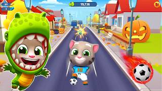 Dino Tom amp Football Toms Epic Adventure in Sports League Event  Talking Tom Gold Run [upl. by Elman]