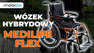 WÓZEK INWALIDZKI ELEKTRYCZNY I MANUALNY RĘCZNY W JEDNYM WÓZEK HYBRYDYOWY MEDILIFE FLEX PREZENTACJA [upl. by Eillam]