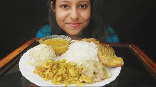 Eating Show  Rice Dim Aloo Bhorta Begun BhortaAloo Vaja Rui Mach Vaja Musur Dal bigbites [upl. by Boser]