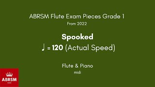 ABRSM Flute Grade 1 from 2022 Spooked ♩ 120 Actual Speed Flute amp Piano midi [upl. by Innig]