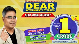 DEAR STORK SATURDAY WEEKLY DRAW DATE 03022024 NAGALAND STATE LOTTERIES [upl. by Adnocahs]