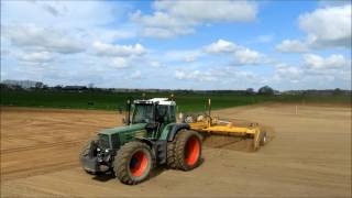 Land kilveren land leveling Fendt 824  Bos 6m kilverbord Greppels frezenLoonbedrijf Jansen Wijhe [upl. by Allcot]