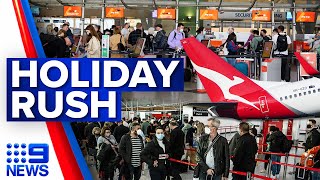 Airports brace for surge in travellers over Easter holidays  9 News Australia [upl. by Ydnahs]