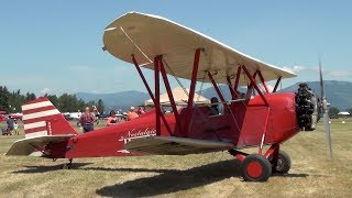 New Standard D25 Biplane engine start  Arlington FlyIn 2013 [upl. by Meeharbi]