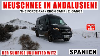 867 KOMMEN WIR WEG Neuschnee in Andalusien auf 1750 m  Der SUNRISE UNLIMITED WITZ  Rhön Camp [upl. by Kciv]