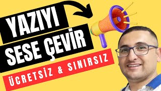 Ücretsiz Sınırsız Yapay Zeka Metin Seslendirme  Yapay Zeka Seslendirme Sitesi Tamamen Ücretsiz [upl. by Gnim]