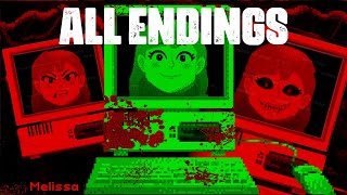 Melissa All Endings  Indie Horror Games No Commentary [upl. by Stent]