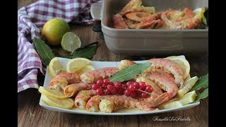 Rossella In Padella  Gamberi al forno con salsa senape limone e miele [upl. by Ahseiuqal]