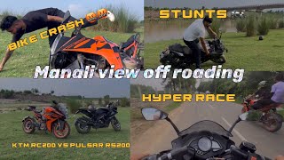 Ktm live crash Offroading with pulsar rs 200 motovlog 🤬🏍️Hyper ride  youtubevideos viralvideo [upl. by Ursulette]