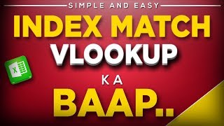 Index Match Function in Excel in Hindi Simple and Easy Better then Vlookup [upl. by Llejk]