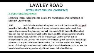 LAWLEY ROAD BY RK NARAYAN  IMPORTANT QUESTIONS AND ANSWERS  NEHU SYLLABUS [upl. by Rohpotsirhc]