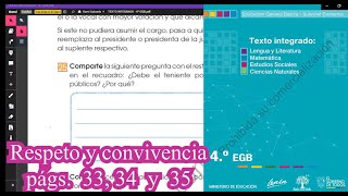 Respeto y convivencia págs 33 34 y 35 Texto de Estudios Sociales Integrado 4°EGB [upl. by Wahl]