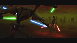 Star Wars The Clone Wars  Asajj Ventress vs General Grievous 1080p [upl. by Haisej]