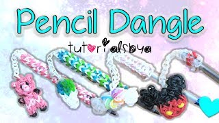 NEW Pen  Pencil Dangle Topper Rainbow Loom Charm Tutorial  How To [upl. by Mason130]