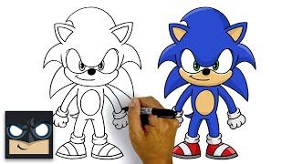 How To Draw Sonic The Hedgehog  Step By Step Tutorial [upl. by Notac]