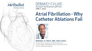 Atrial Fibrillation  Why Catheter Ablations Fail Randall Wolf MD  June 7 2022 [upl. by Lednar]