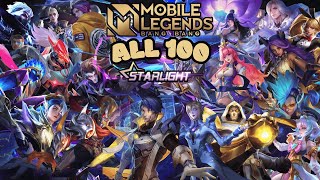 ALL STARLIGHT SKINS MOBILE LEGENDS  20162024 [upl. by Bordiuk]