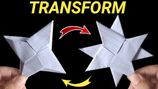 How To Make a Paper Transforming Ninja Star  Best Ninja Star [upl. by Ettenel]