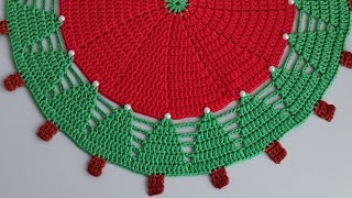 Crochet your way to festive tables Beginner Easy Crochet Round Christmas placemats Tutorial [upl. by Jeremie577]