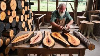 🔔Talented Carpenter Using Uniquely Shaped Wood Pieces to Create a Standout Table Feature [upl. by Ihcalam]