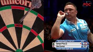 NINEDARTER Gerwyn Prices perfect leg against Glen Durrant at the Czech Darts Open [upl. by Atima]