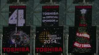 NY Times Square Countdown 2014  TOSHIBA VISION behind the scenes [upl. by Ateloj]