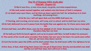 Oneyear Bible Reading Plan Day 55 Leviticus18amp19 Pslams55 Luke1140  God is in Control [upl. by Releyks]