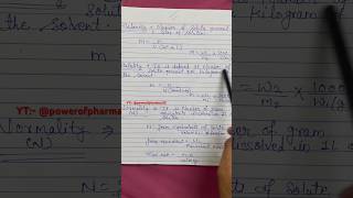 Molarity Molality Normality Concentration Terms  Chemistry Solutions shorts sciencefacts [upl. by Anesor]